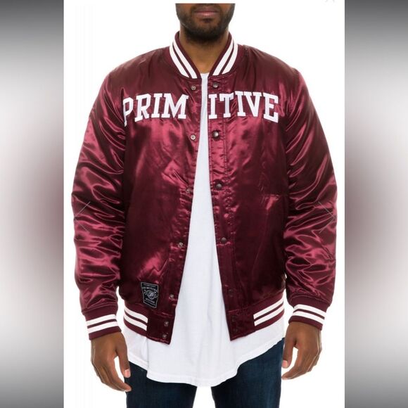 Primitive The Rival Satin Jacket in Burgundy Men Size M - Picture 1 of 8